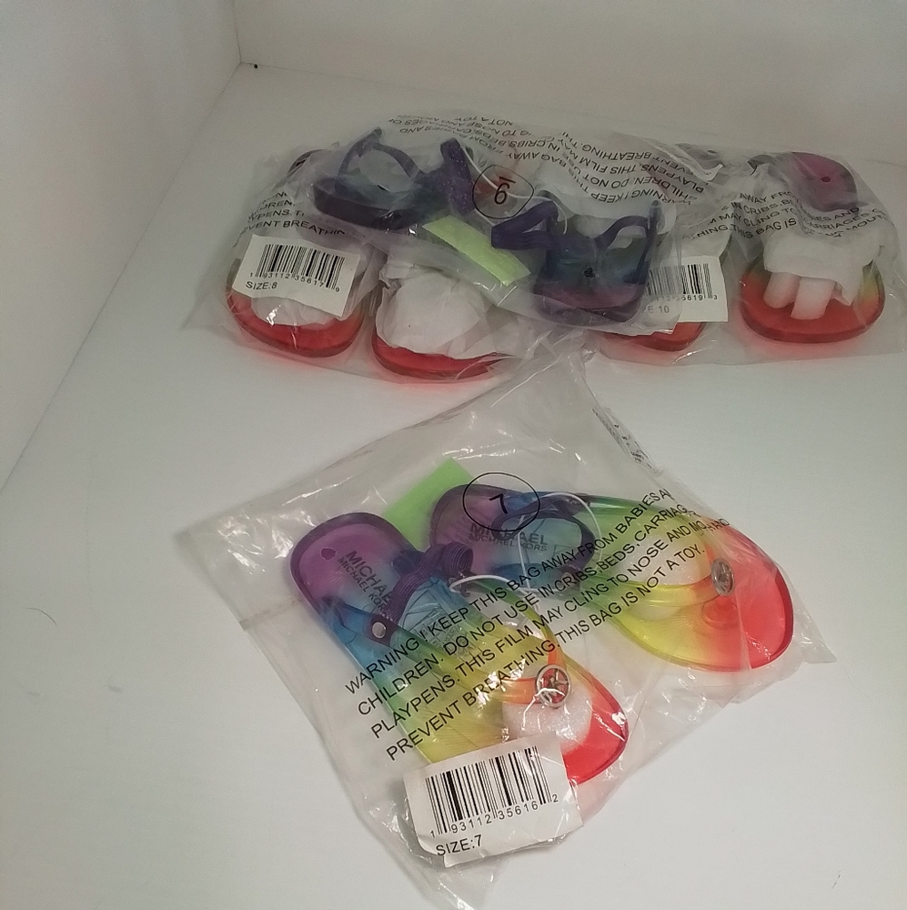 SALE Michael Kors Girls Jelly Rainbow Sandals NEW